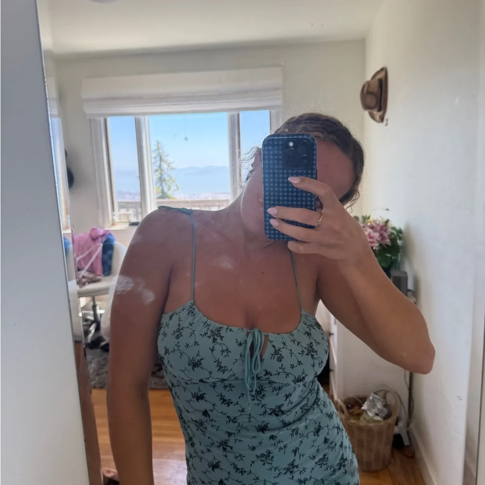 Motel Rocks Teal Floral Mini Dress - Picture 5 of 6